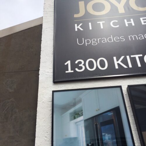 External signage for Joyce Kitchens showrooms