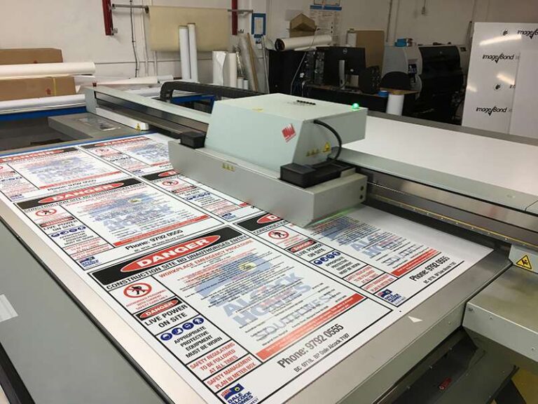 Safety signage on flatbed printer